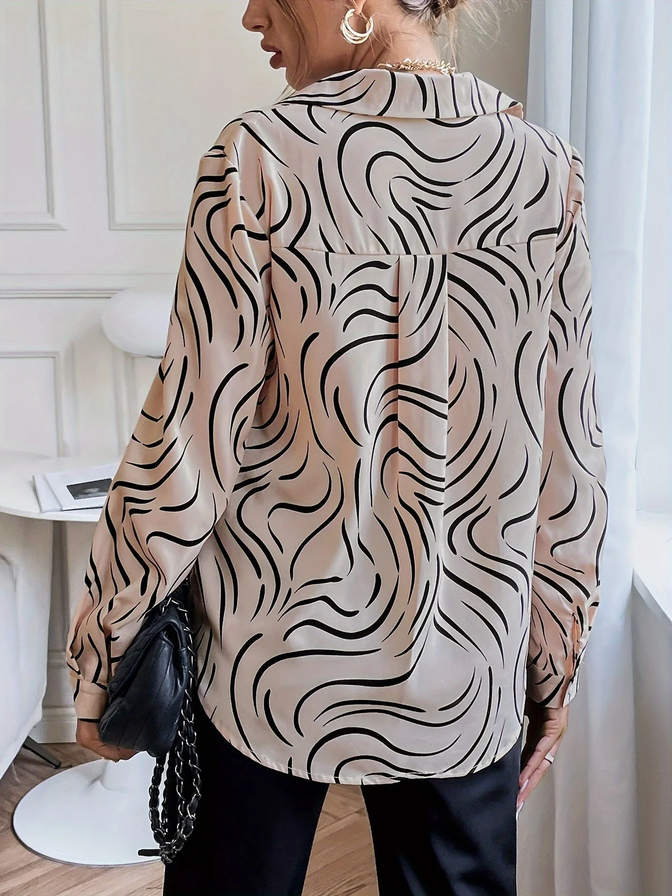 Aileen | Bluzka damska z długim rękawem elegancka klasyczny krój - Image 3