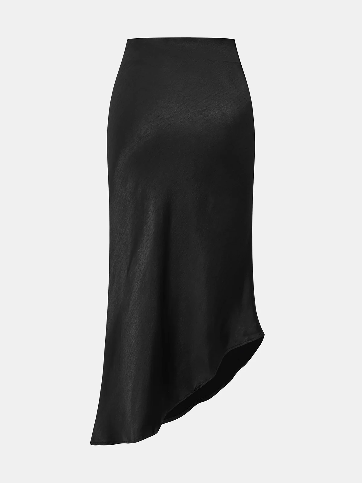 Albina | Spódnica midi satynowa z asymetrycznym rozcięciem, elegancki fason - Image 2
