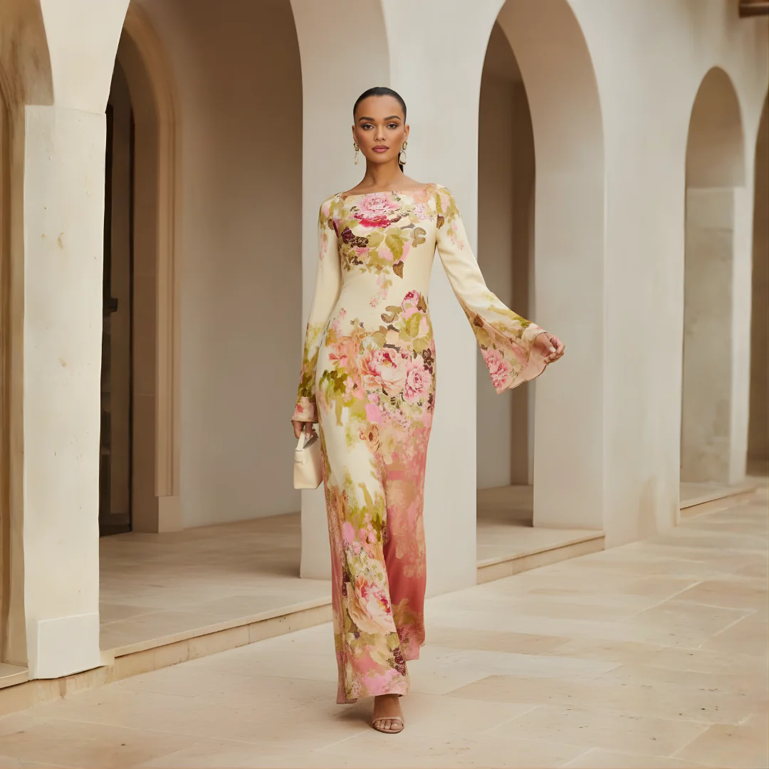 Amy | Sukienka damska maxi imprezowa z długim rękawem, elegancka i dopasowana - Image 3