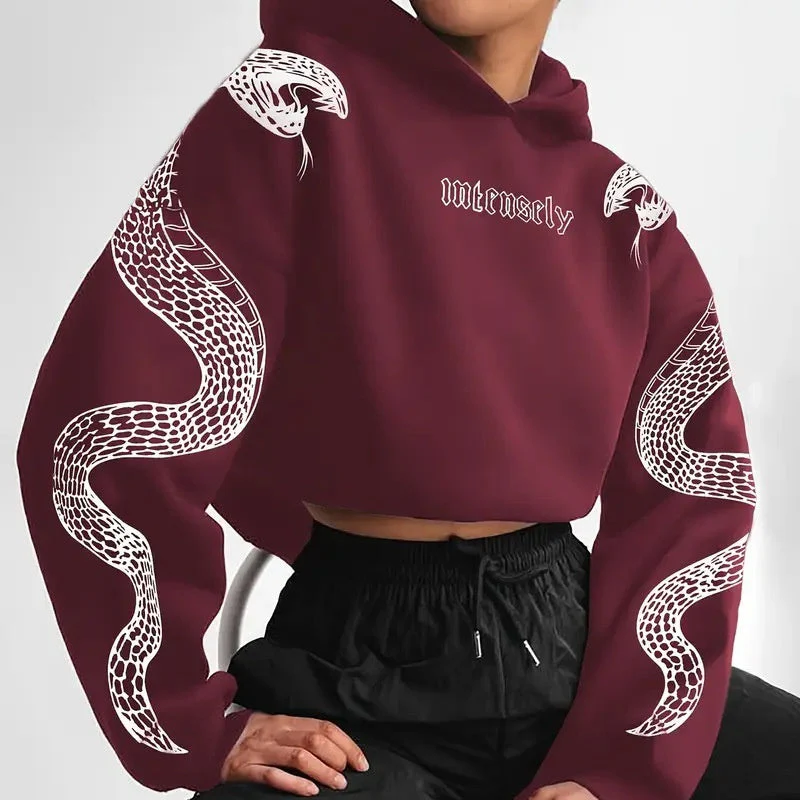 Anastasia – modna damska bluza z kapturem z nadrukiem węża - Image 10