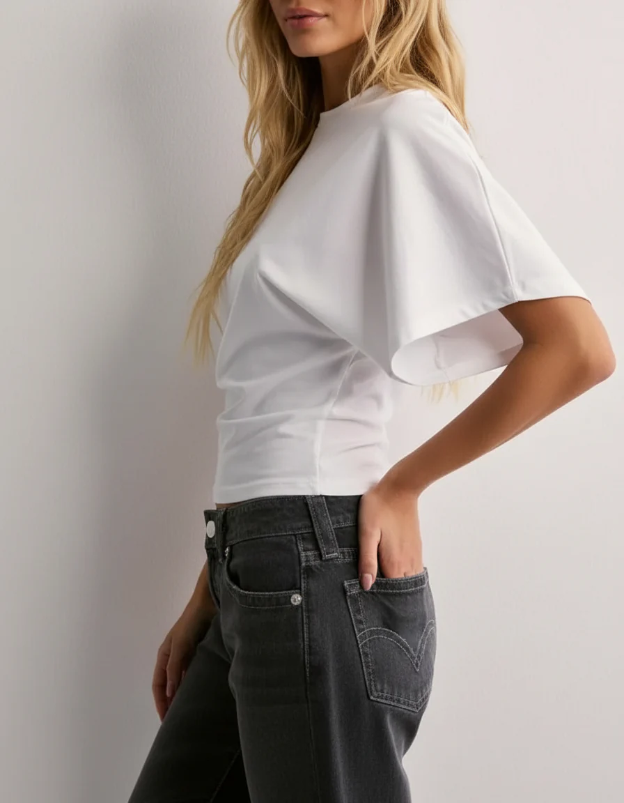 Averil | Damski wygodny t-shirt z rękawem typu dolman, luźny fason, idealny na co dzień - Image 3