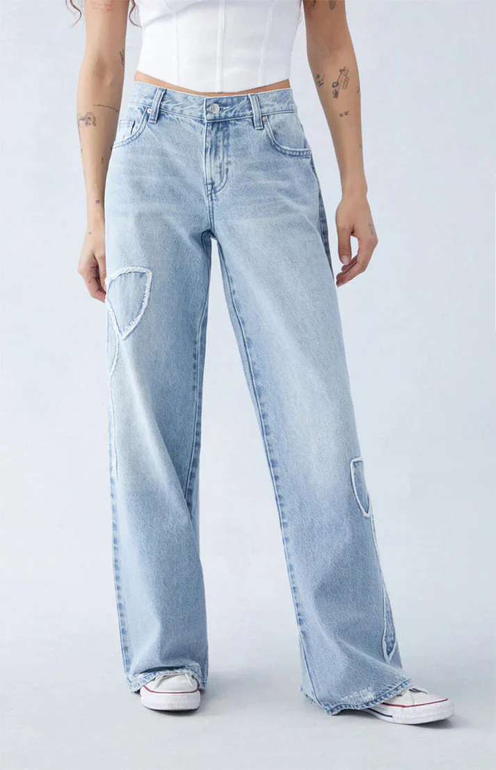 Babette | Damskie jeansy szerokie z haftem, casualowy i modny fason - Image 7
