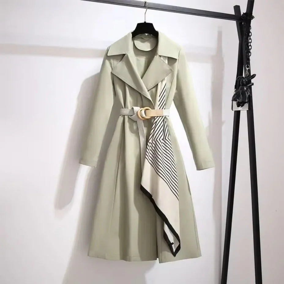 Barbara | Płaszcz damski dwurzędowy z paskiem i klapowym kołnierzem, elegancki - Image 6
