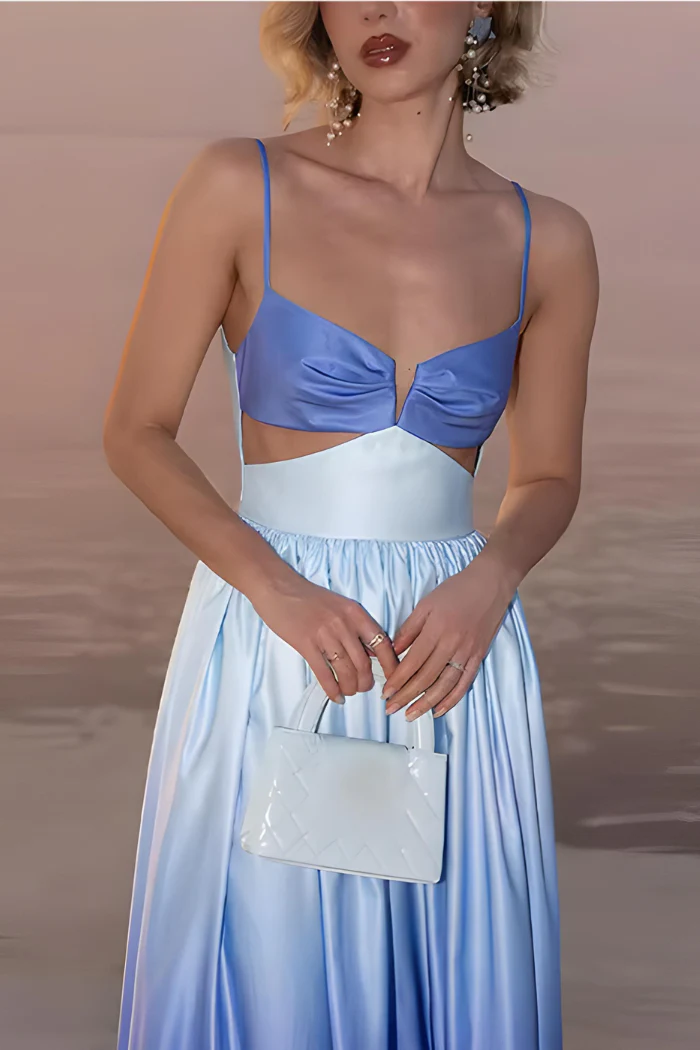 Barbara | sukienka maxi damska koktajlowa ombre z dekoltem sweetheart - Image 3