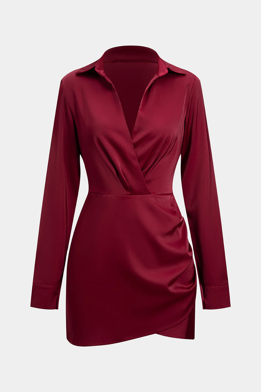 Beatrix | Sukienka kopertowa mini z długim rękawem, elegancka dopasowana - Image 3