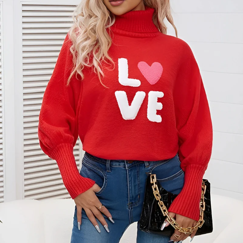 Becky – sweter damski z nadrukiem „Love” – zima - Image 4