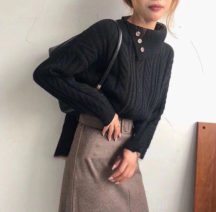 Betty – Stylowy, modny damski sweter z dzianiny z kołnierzem - Image 3