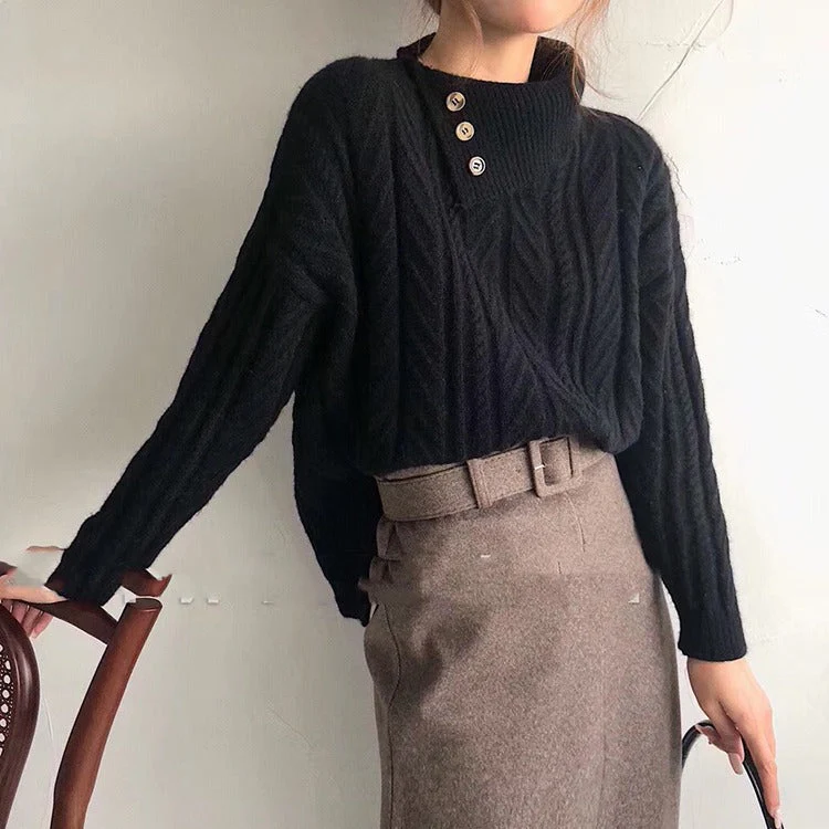 Betty – Stylowy, modny damski sweter z dzianiny z kołnierzem - Image 4