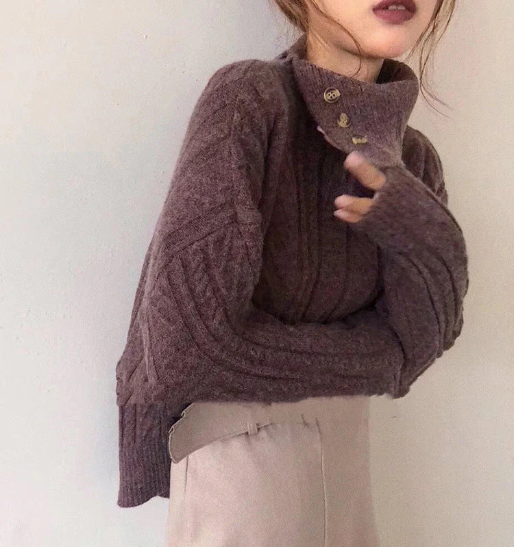 Betty – Stylowy, modny damski sweter z dzianiny z kołnierzem - Image 6