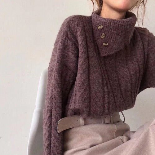 Betty – Stylowy, modny damski sweter z dzianiny z kołnierzem - Image 8