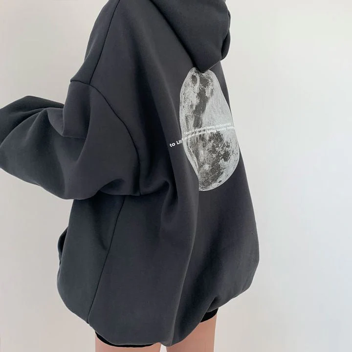 Beverly - Damska, uniwersalna bluza z kapturem w stylu casual streetwear z nadrukiem kosmicznym - Image 5
