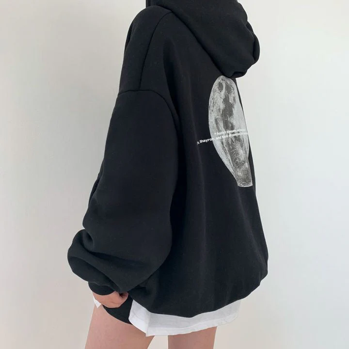Beverly - Damska, uniwersalna bluza z kapturem w stylu casual streetwear z nadrukiem kosmicznym - Image 9