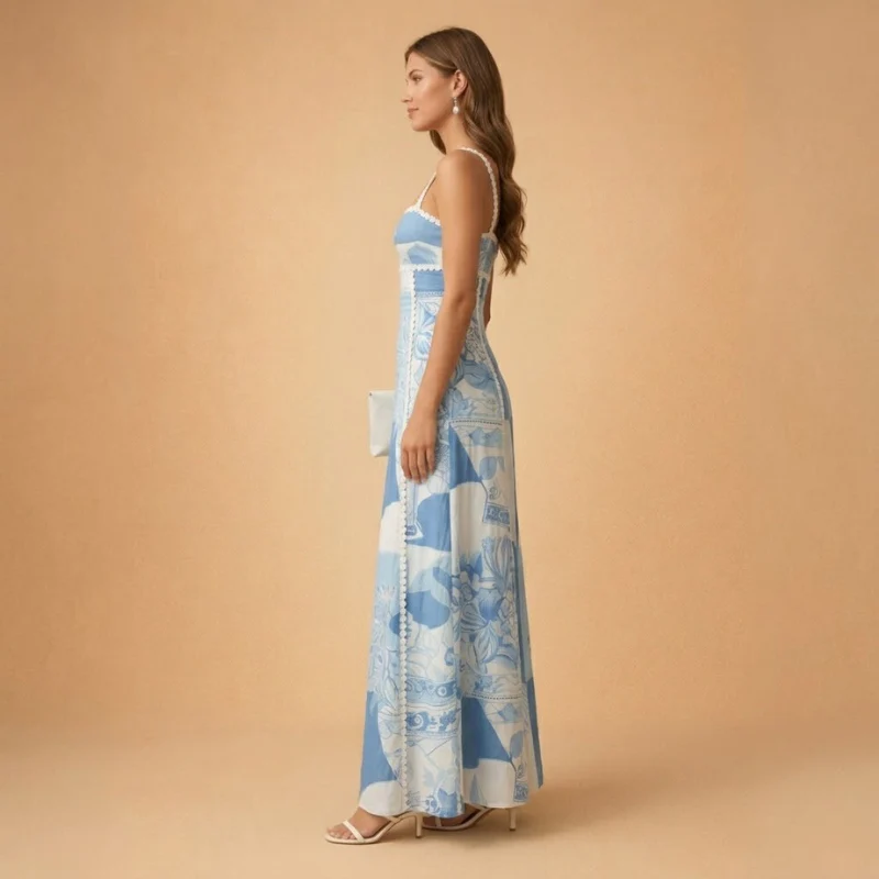Caley | elegancka sukienka maxi damska z kokardą na plecach - Image 2