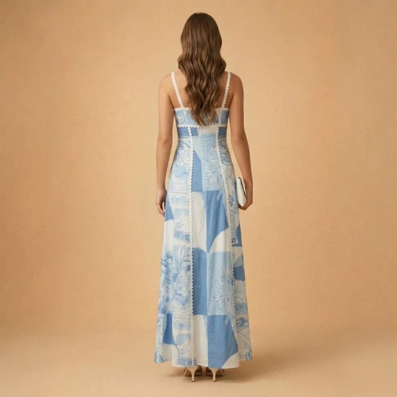 Caley | elegancka sukienka maxi damska z kokardą na plecach - Image 3