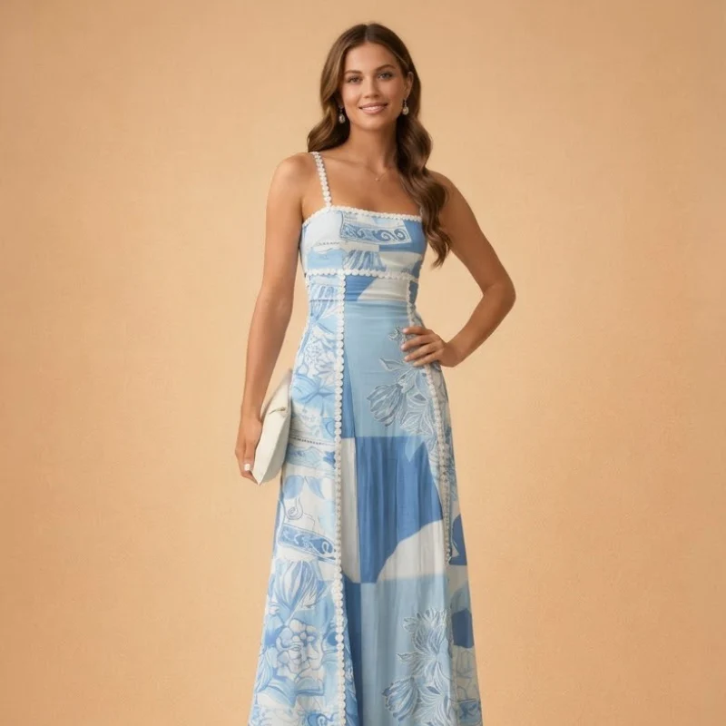 Caley | elegancka sukienka maxi damska z kokardą na plecach - Image 4