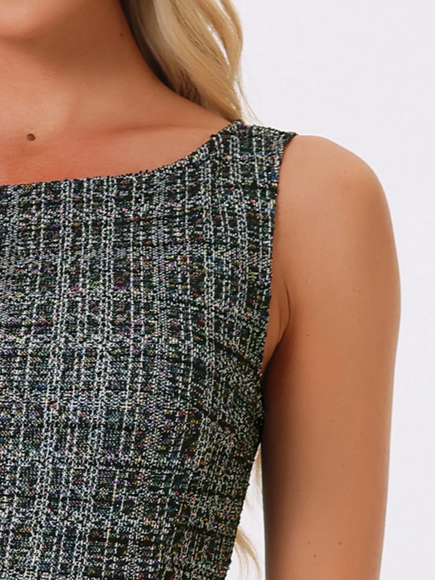 Callie | Sukienka damska midi w kratę bez rękawów, elegancka wieczorowa - Image 10