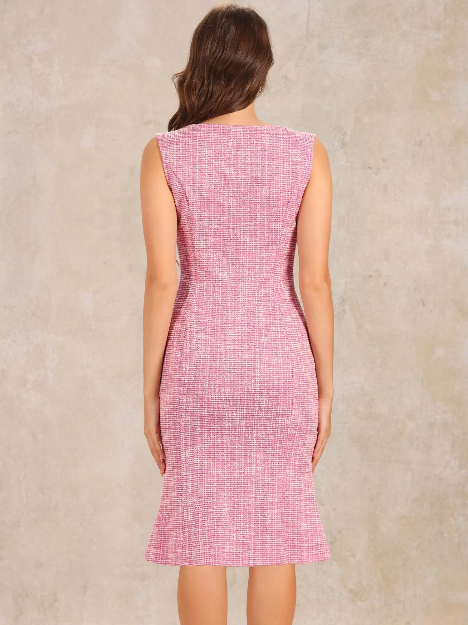 Callie | Sukienka damska midi w kratę bez rękawów, elegancka wieczorowa - Image 37