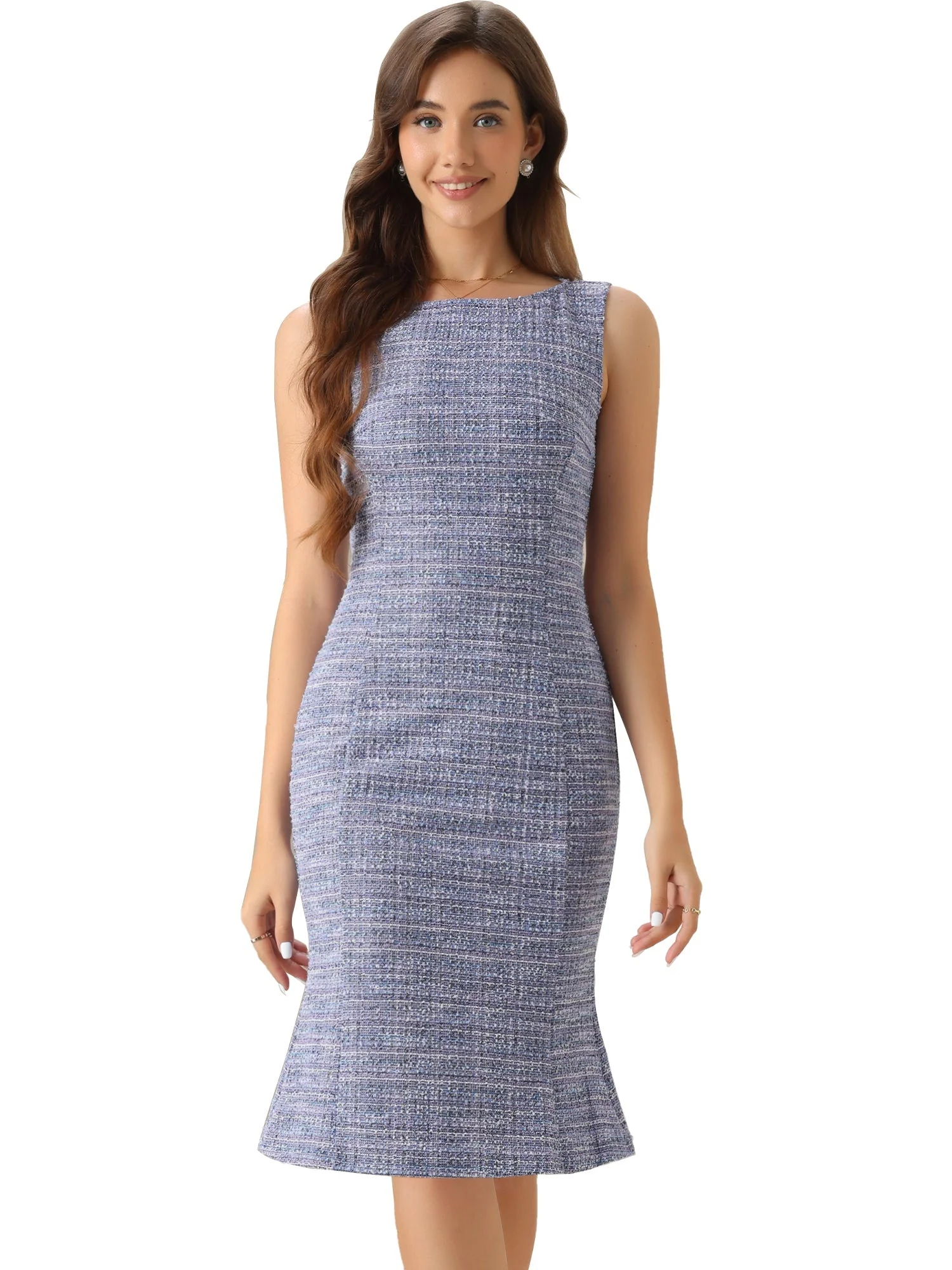 Callie | Sukienka damska midi w kratę bez rękawów, elegancka wieczorowa - Image 50