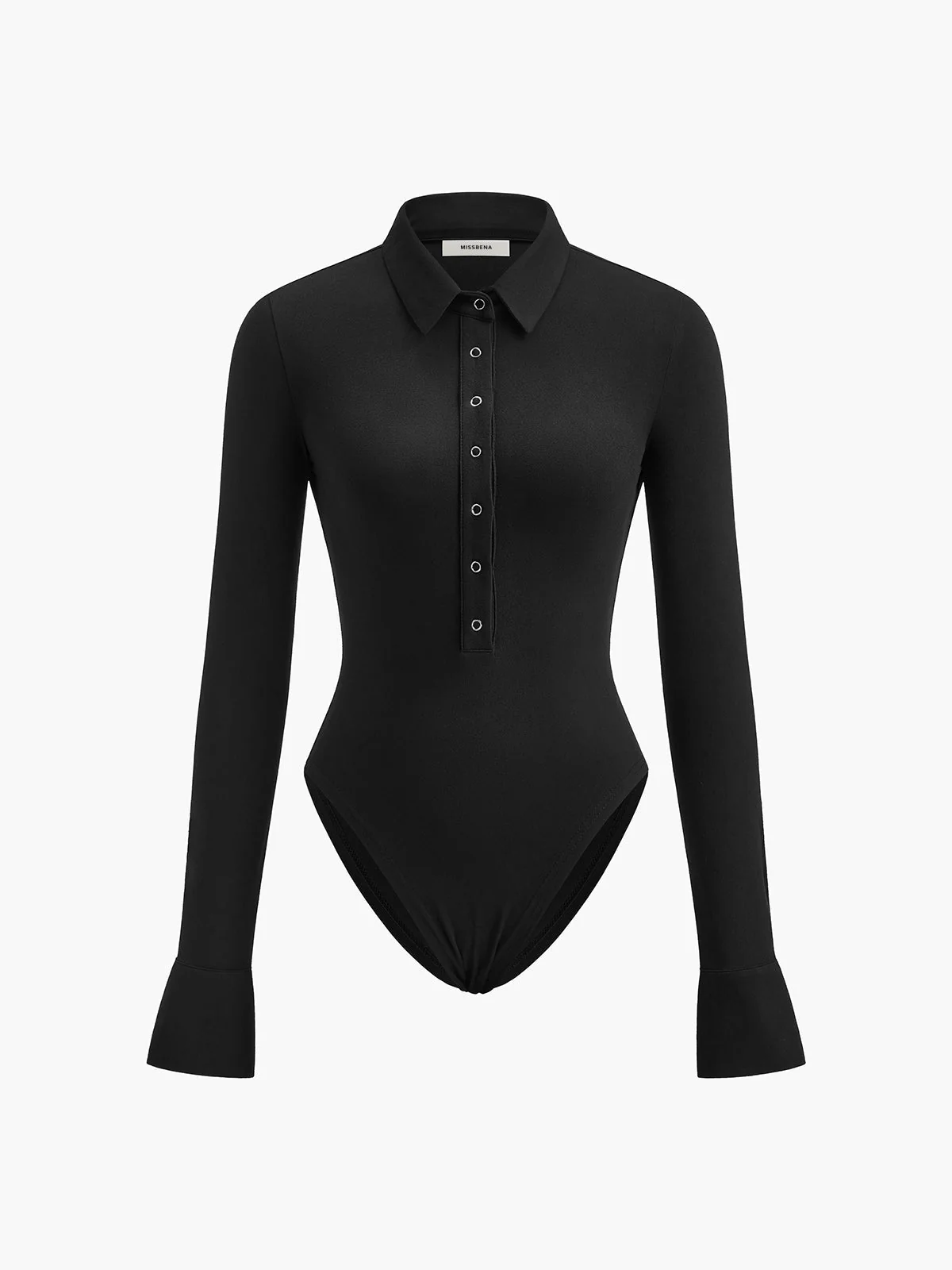 Candy | Body damskie z długim rękawem i kołnierzykiem, eleganckie dopasowane - Image 4