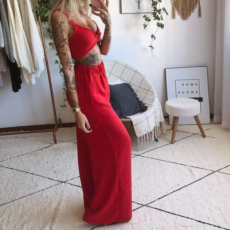 Cara | komplet damski 2-częściowy boho z crop topem w motyle - Image 6