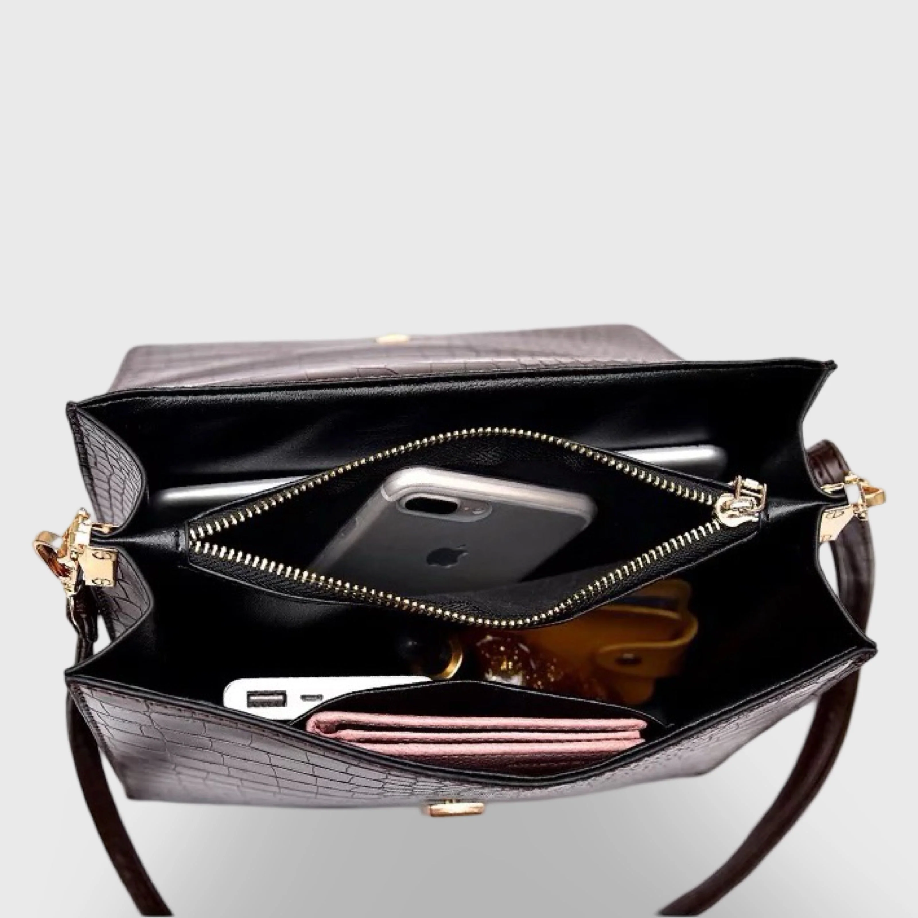 Carlene | Mała damska torebka crossbody ze skóry ekologicznej tłoczonej - Image 6