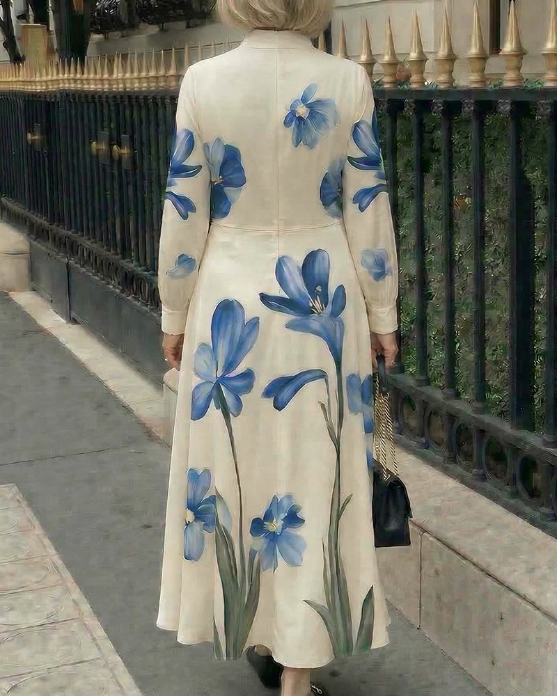 Carrie | Sukienka maxi damska w kwiatowy print z kokardą - Image 7