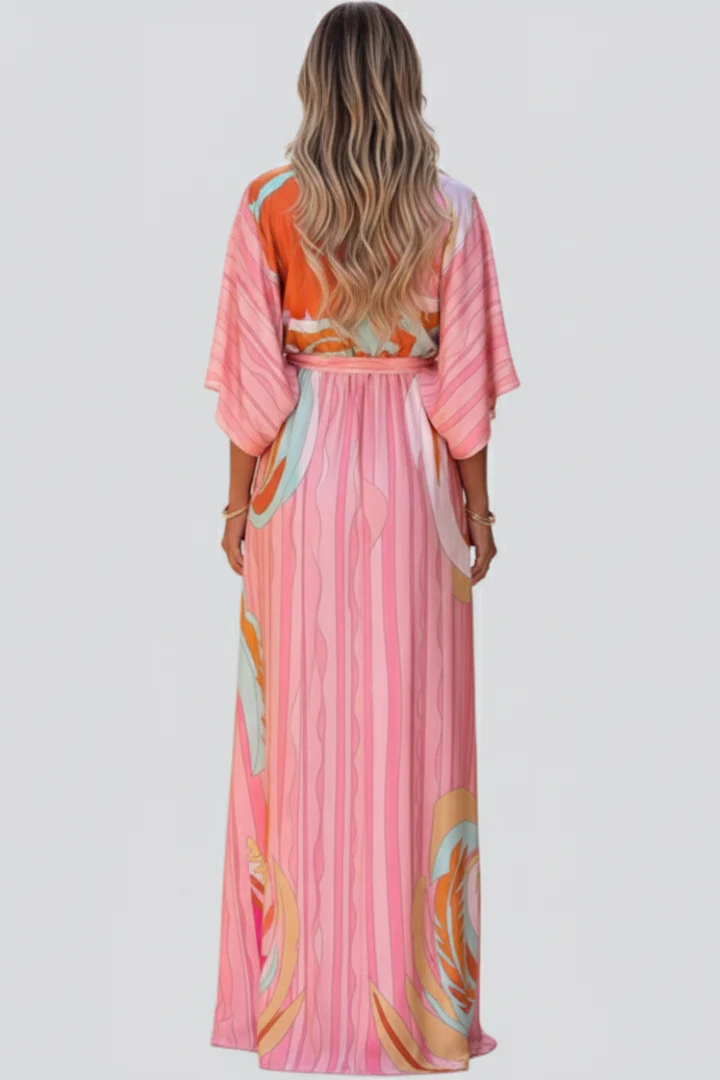 Cary | Sukienka maxi damska Ruby w print z dekoltem w serek - Image 5
