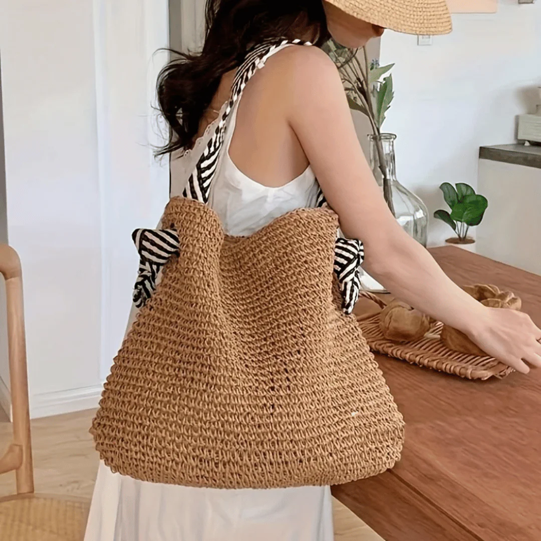 Casey | Torebka damska boho typu shopper na lato pojemna casual - Image 3