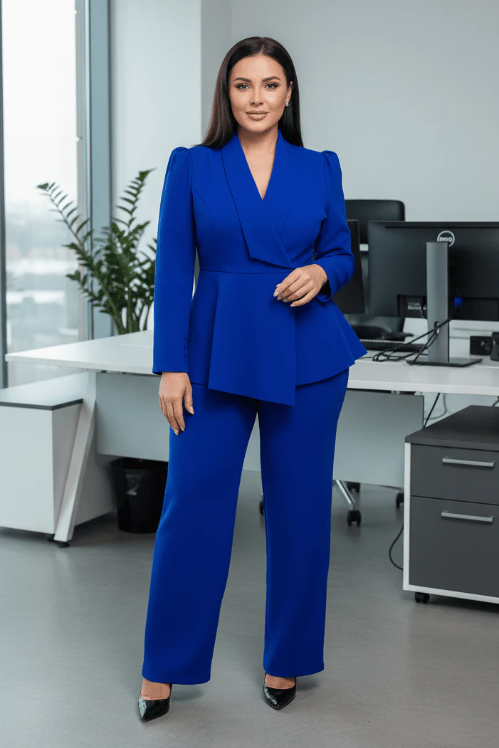 Cathleen | Damski garnitur z długą taliowaną marynarką i spodniami - Image 5