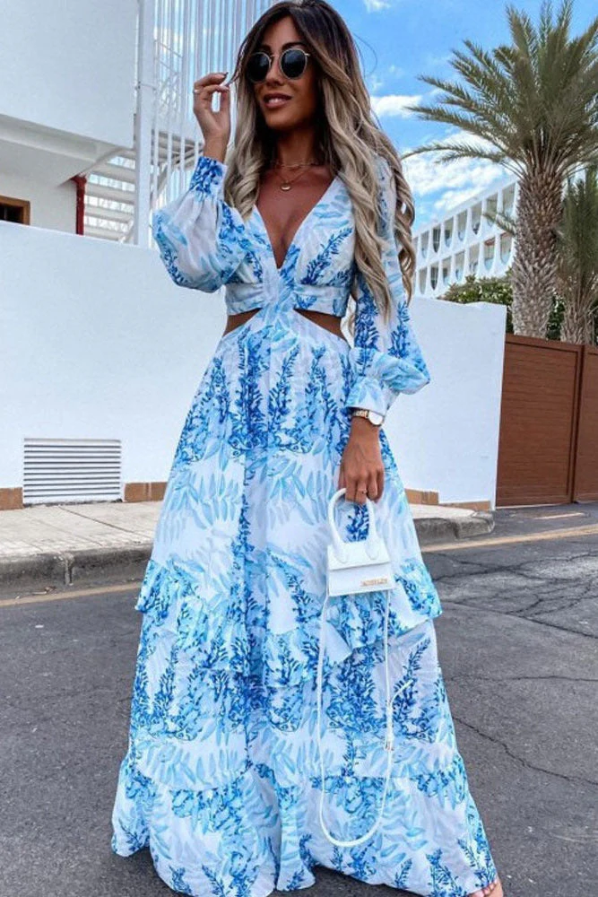 Cathy | Damska sukienka maxi elegancka na lato długa zwiewna rozkloszowana - Image 2