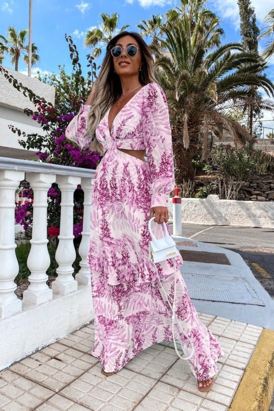 Cathy | Damska sukienka maxi elegancka na lato długa zwiewna rozkloszowana - Image 4