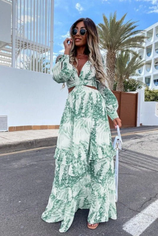 Cathy | Damska sukienka maxi elegancka na lato długa zwiewna rozkloszowana - Image 6