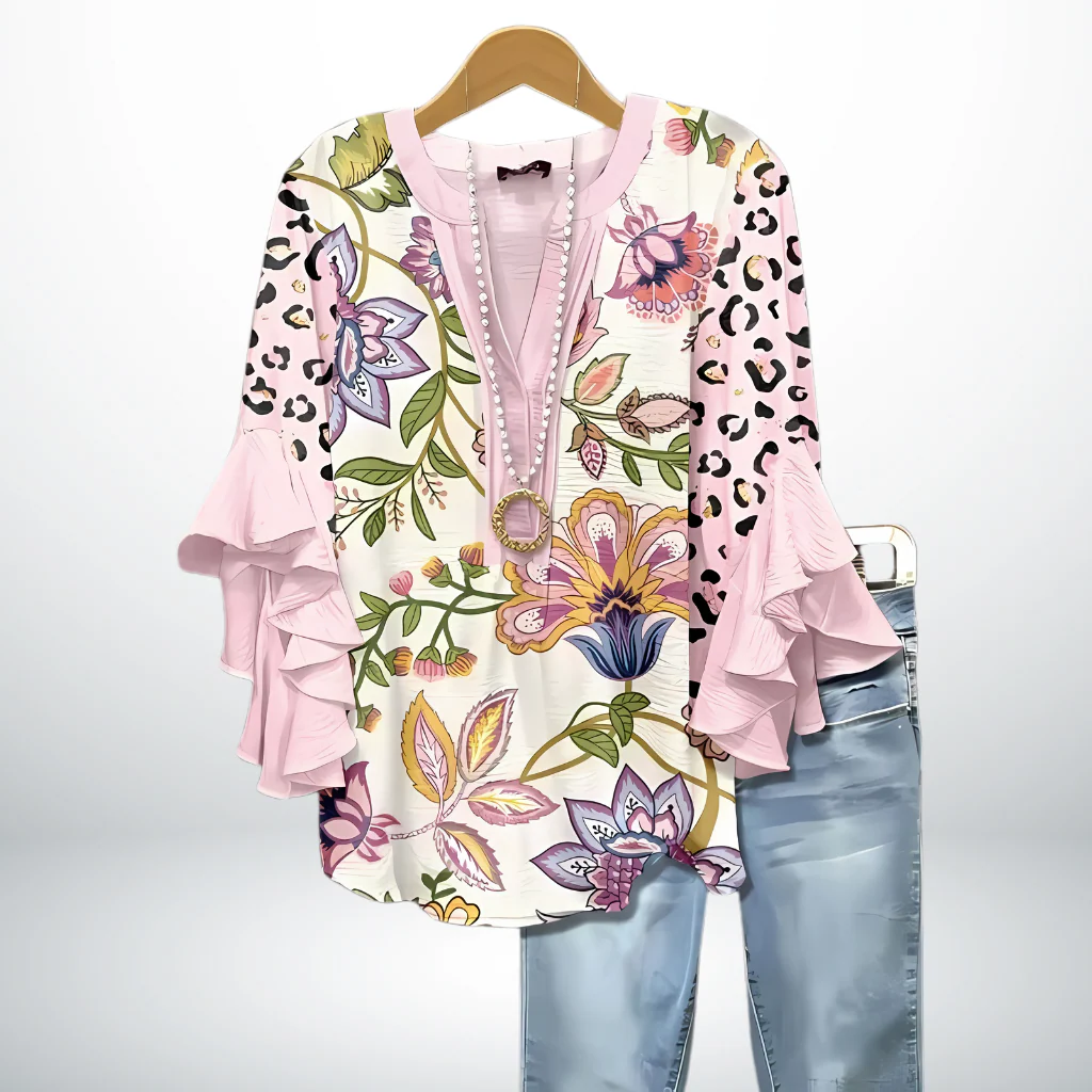 Cecilia | Elegancka bluzka damska z falbanami, lekki materiał, kobiecy i stylowy fason - Image 2