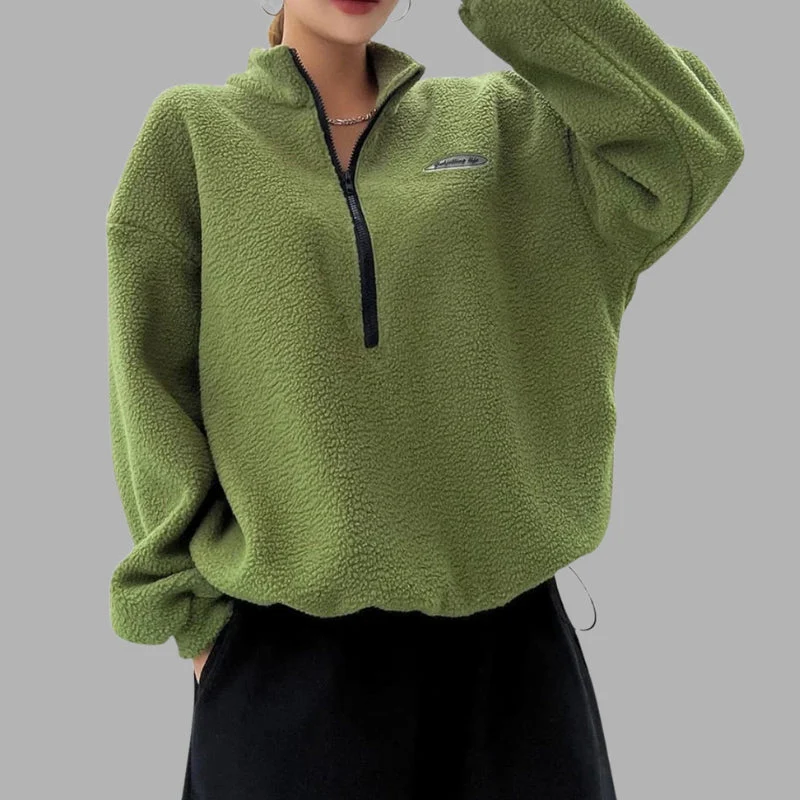 Chara | Sweter damski oversize z długim rękawem, stójka - Image 4