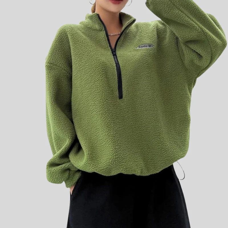 Chara | Sweter damski oversize z długim rękawem, stójka - Image 5