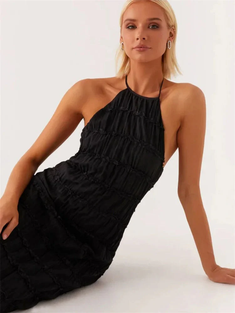 Charlyne | Elegancka damska sukienka maxi typu halter, nowoczesny i kobiecy fason na wyjątkowe okazje - Image 4