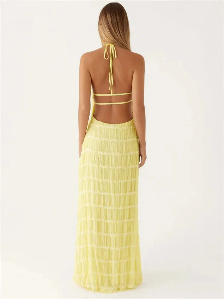 Charlyne | Elegancka damska sukienka maxi typu halter, nowoczesny i kobiecy fason na wyjątkowe okazje - Image 7