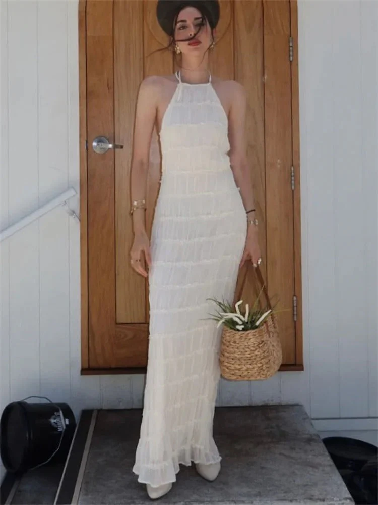 Charlyne | Elegancka damska sukienka maxi typu halter, nowoczesny i kobiecy fason na wyjątkowe okazje - Image 9