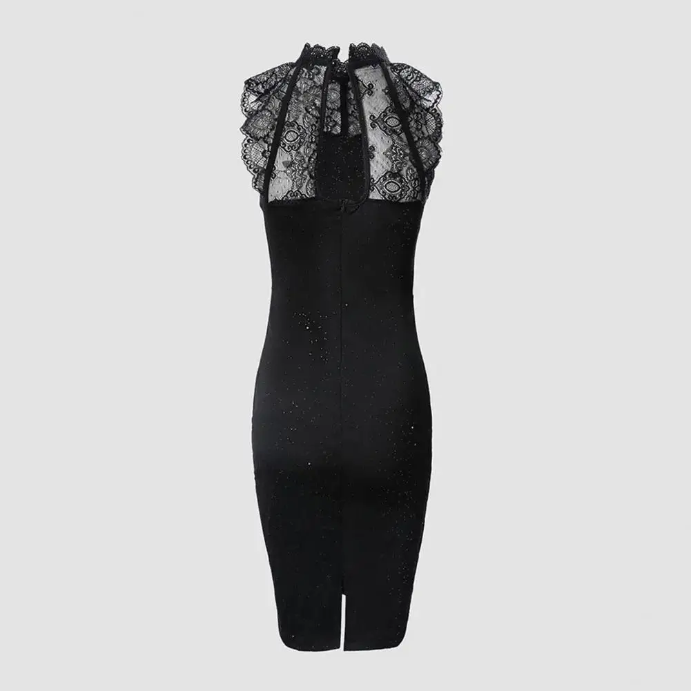 Charmaine | Elegancka damska sukienka midi z koronką i brokatowymi detalami, kobiecy i wyrafinowany fason - Image 5