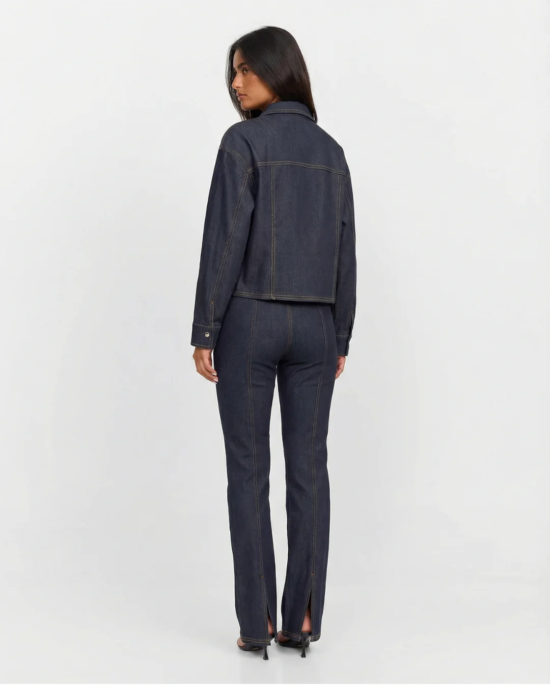Clementine | Komplet damski z ciemnego denimu co-ord, stylowy i casualowy - Image 3