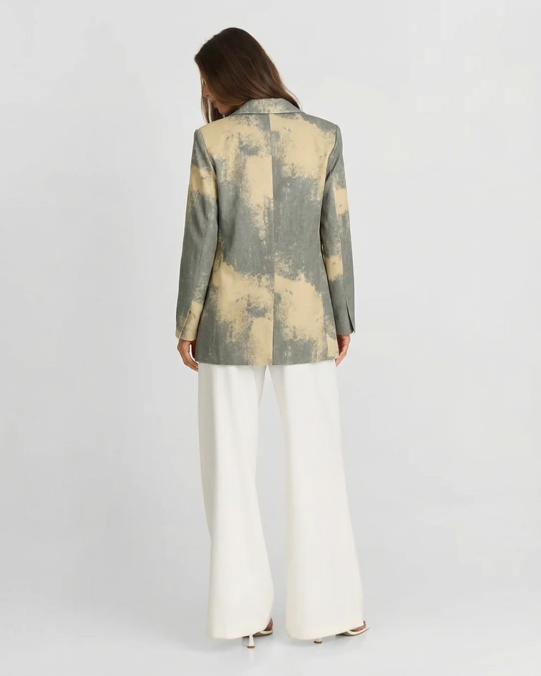 Colette | Szara oversize’owa marynarka damska w efekt tie-dye - Image 3