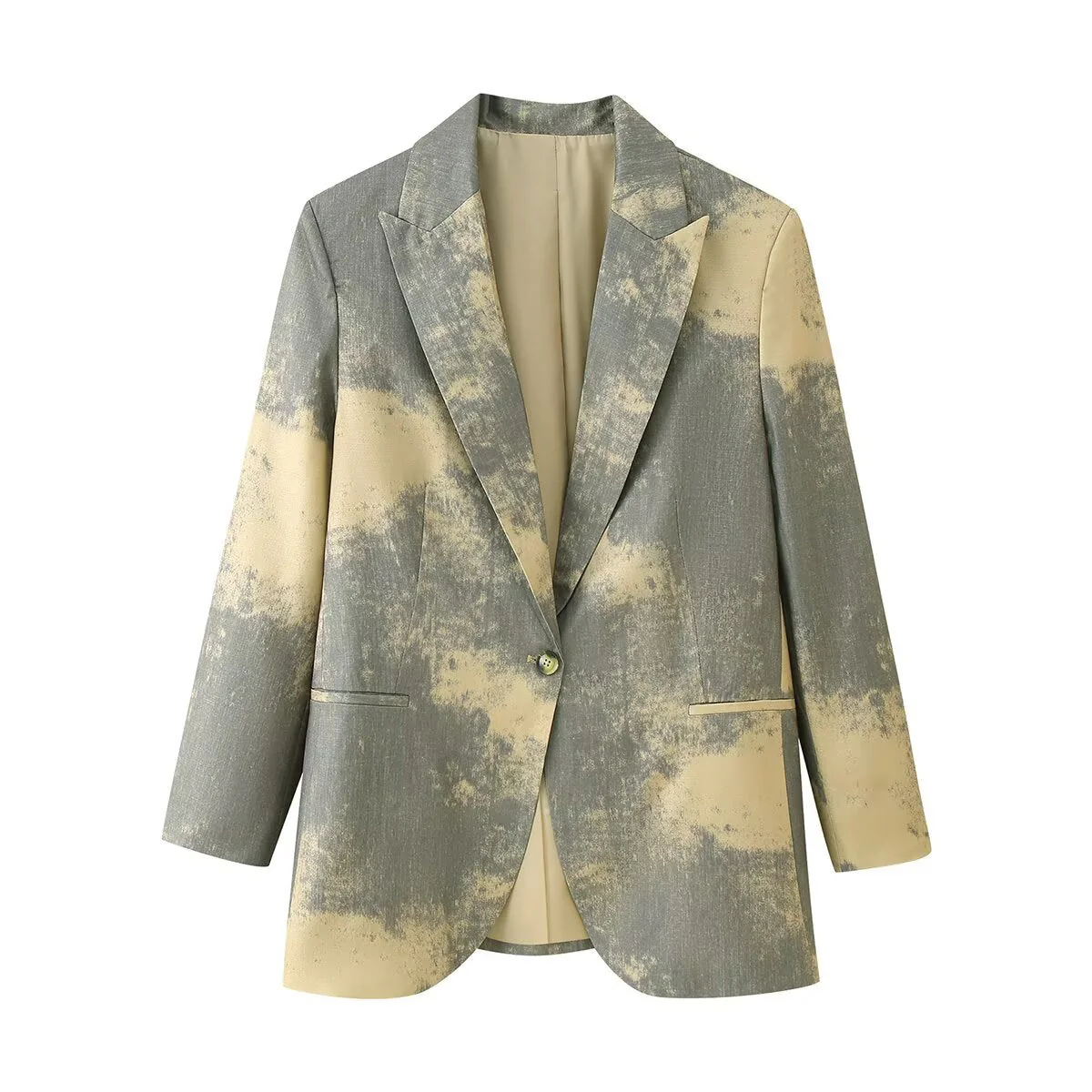 Colette | Szara oversize’owa marynarka damska w efekt tie-dye - Image 4
