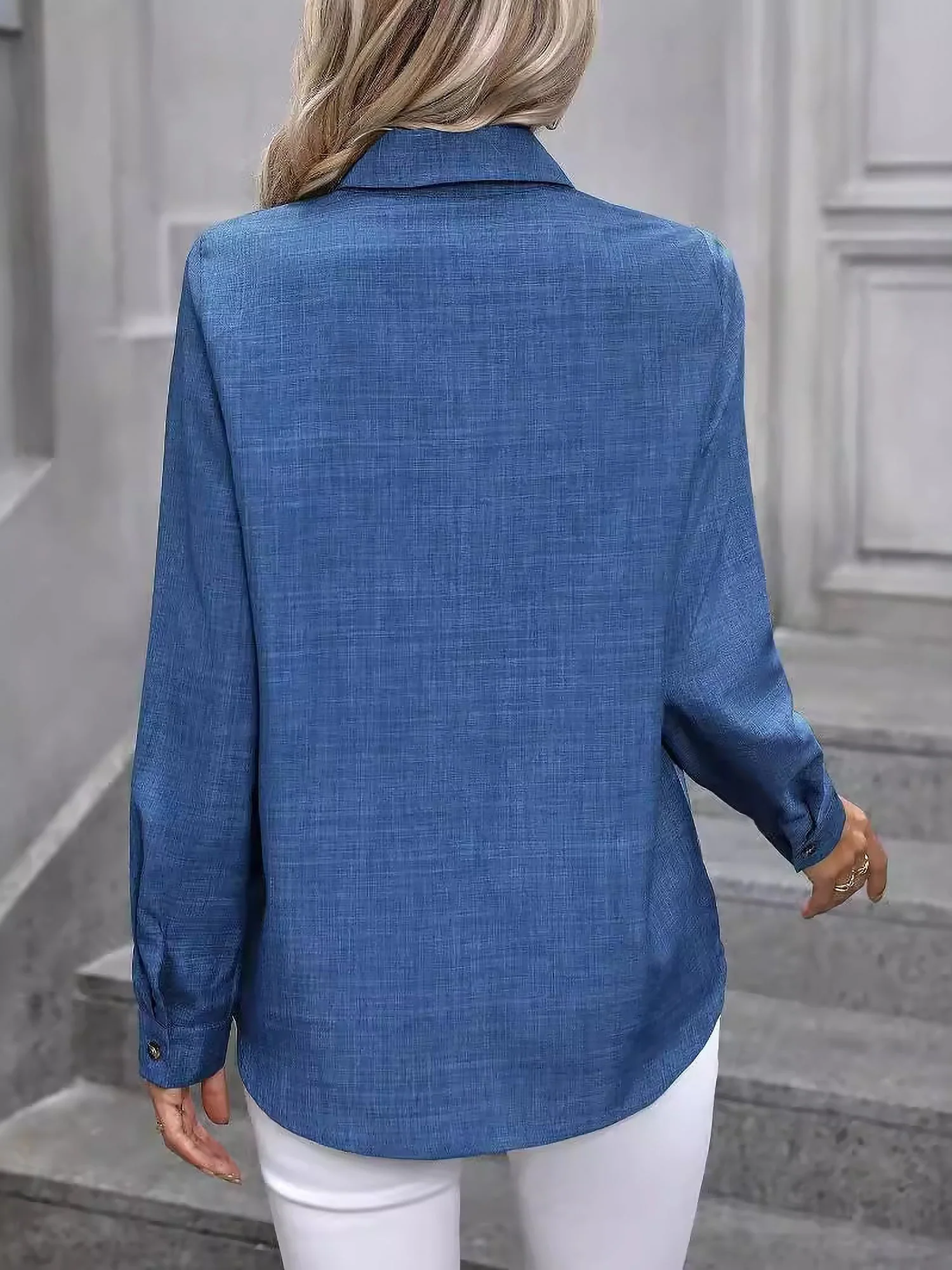 Dalilah | Koszula damska z kołnierzykiem i długim rękawem, elegancka bluzka - Image 44