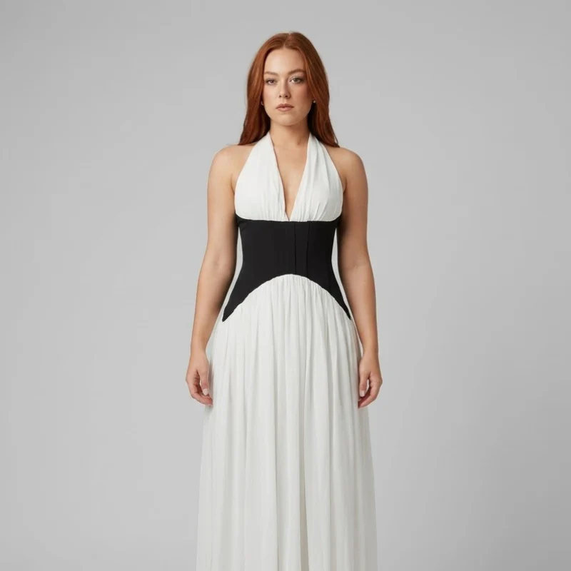 Dalilah | sukienka maxi damska z dekoltem halter - Image 2