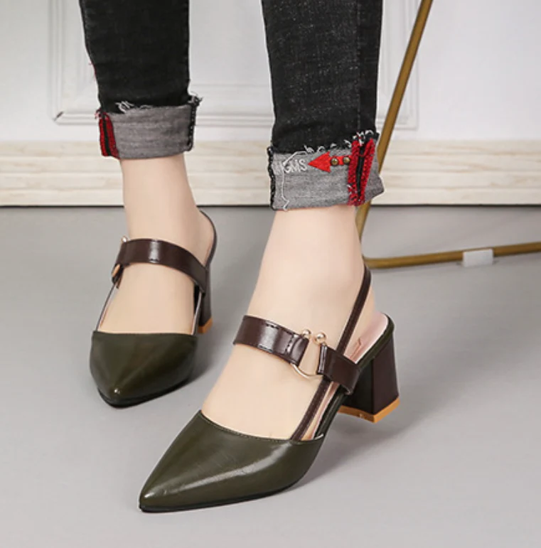 Damskie sandały na słupku z paskiem typu slingback, ortopedyczne i wygodne - Image 10