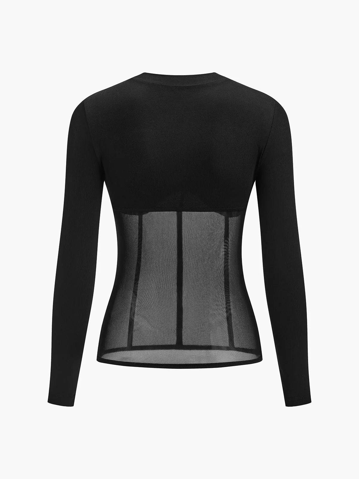 Danielle | Damski top z przezroczystej siateczki z długim rękawem - Image 7