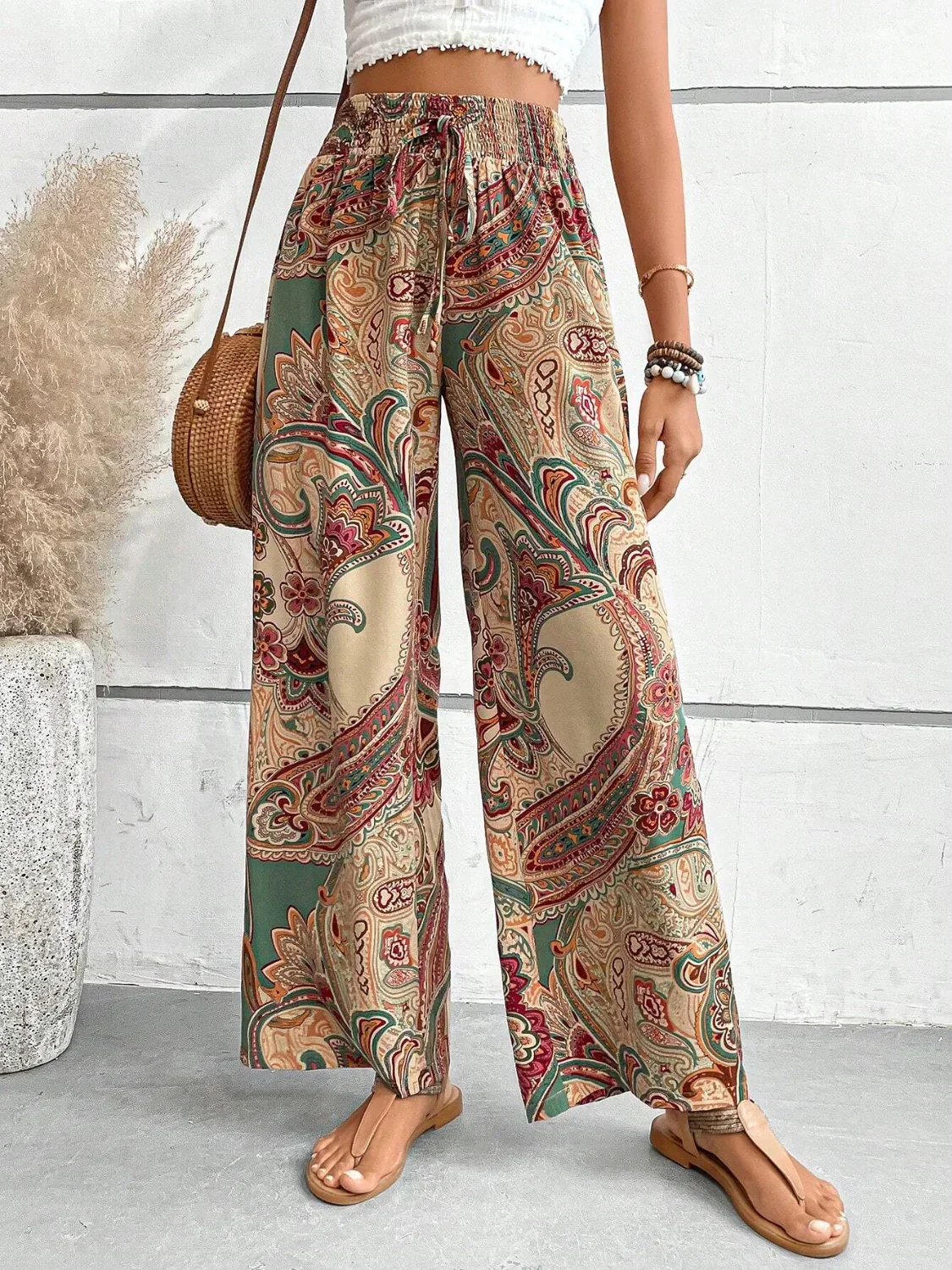 Daphne | spodnie damskie boho szerokie z nadrukiem, lekkie i stylowe - Image 2