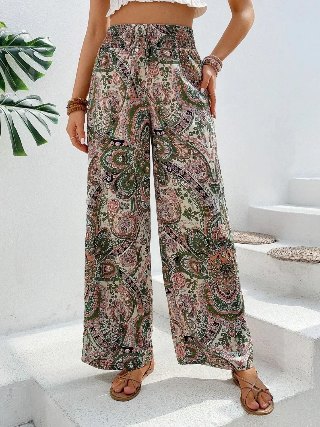Daphne | spodnie damskie boho szerokie z nadrukiem, lekkie i stylowe - Image 6