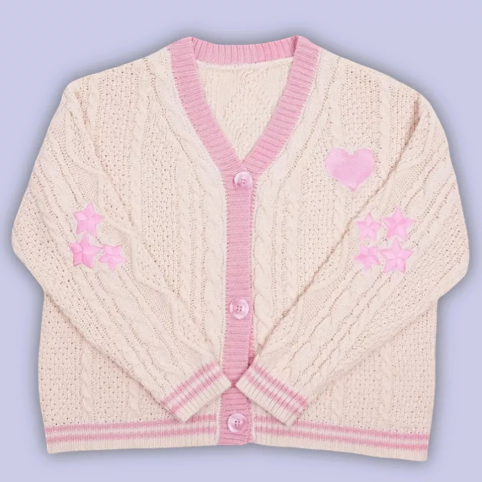 Davina | Sweter damski z dekoltem w serek i haftem - Image 4
