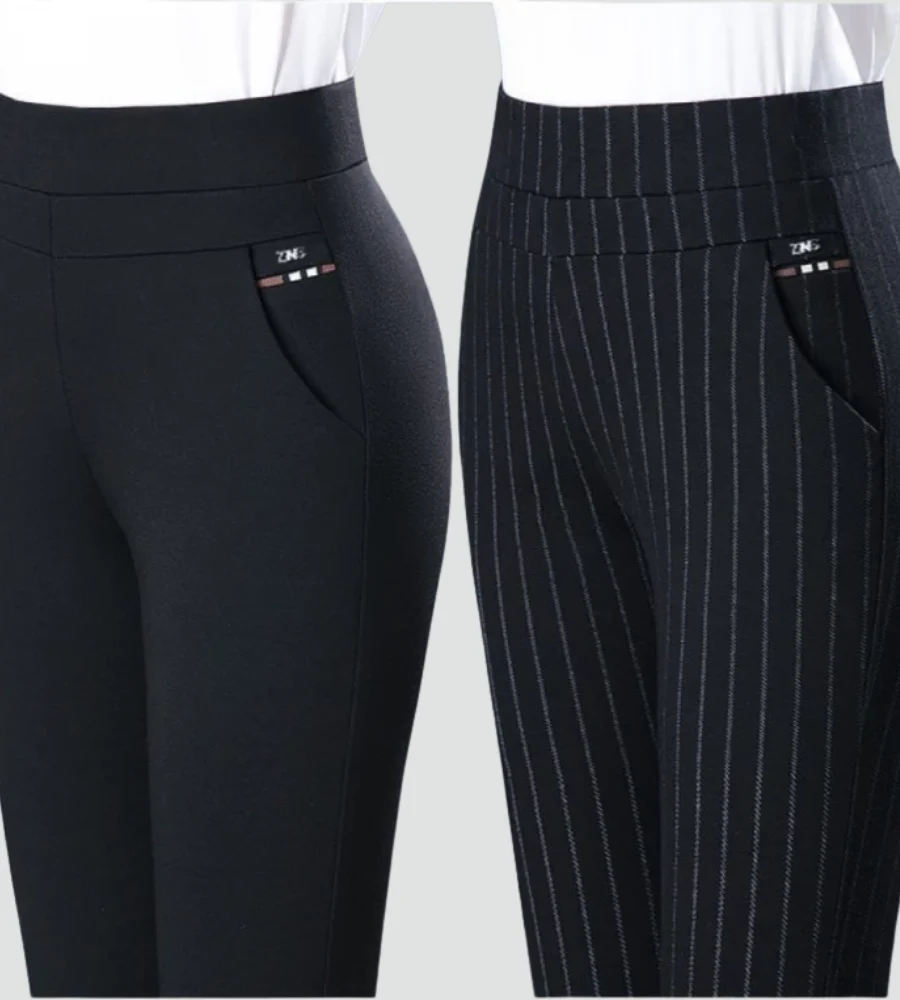 Demi | Eleganckie damskie spodnie z wysokim stanem z elastycznego materiału - Image 3